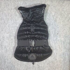 Pajar Pup Canada Tessa Dog Coat/Jacket, New, Size M, Shiny Black Faux Fur Collar